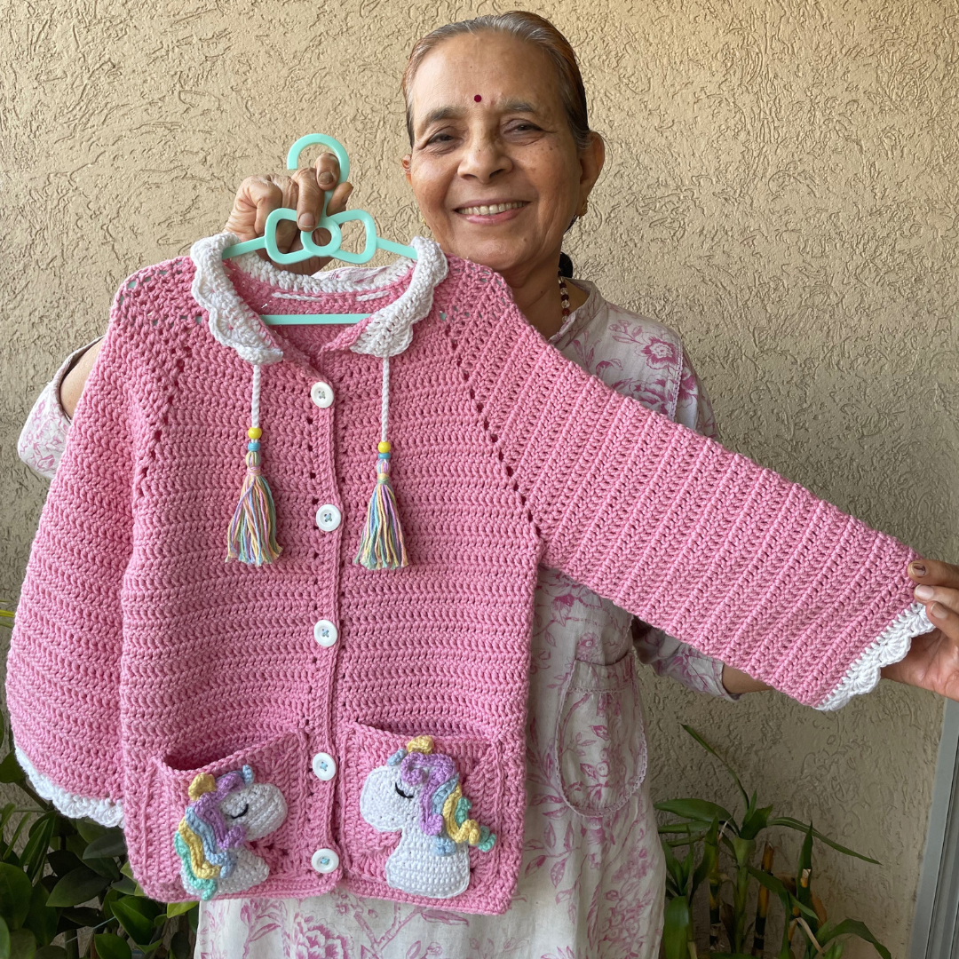 Girls: Unicorn Cardigan (Made to Order) - Main Image