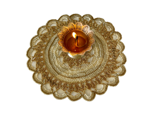 Place Mat : Sparkle White & Gold