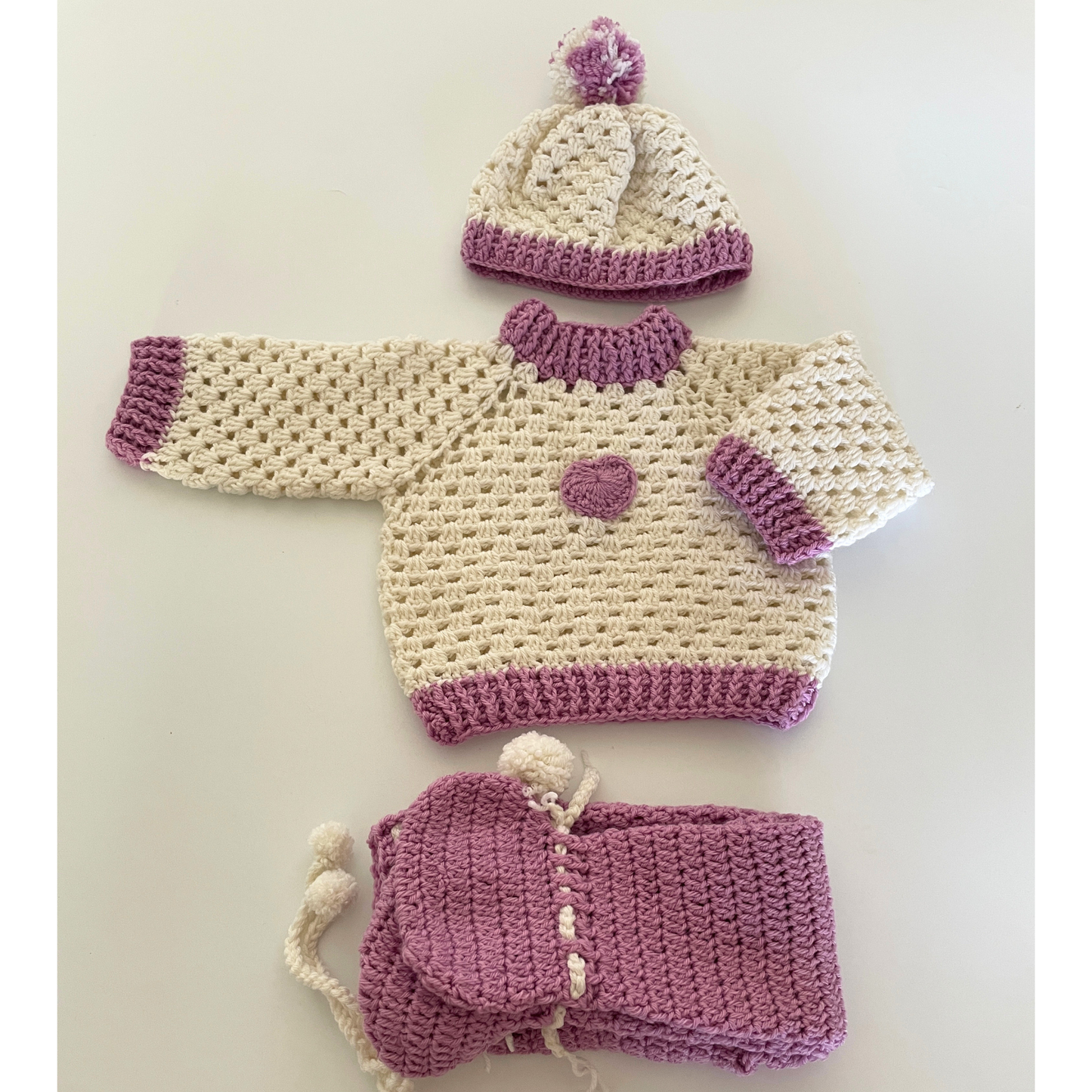 Baby Set: Little Heart (Pure wool)